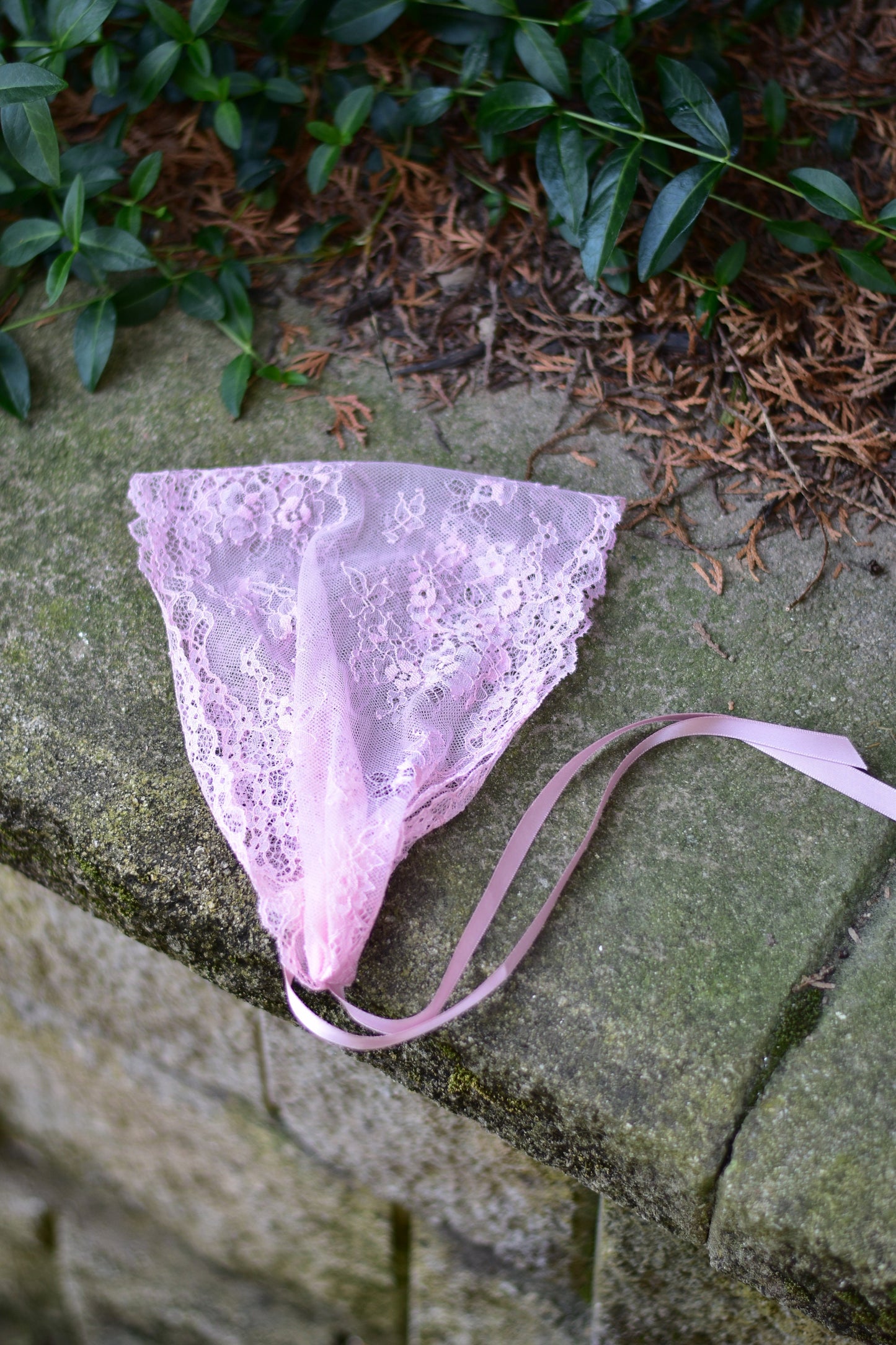 Pink Stretch Lace - 7 inch Headband Headcovering