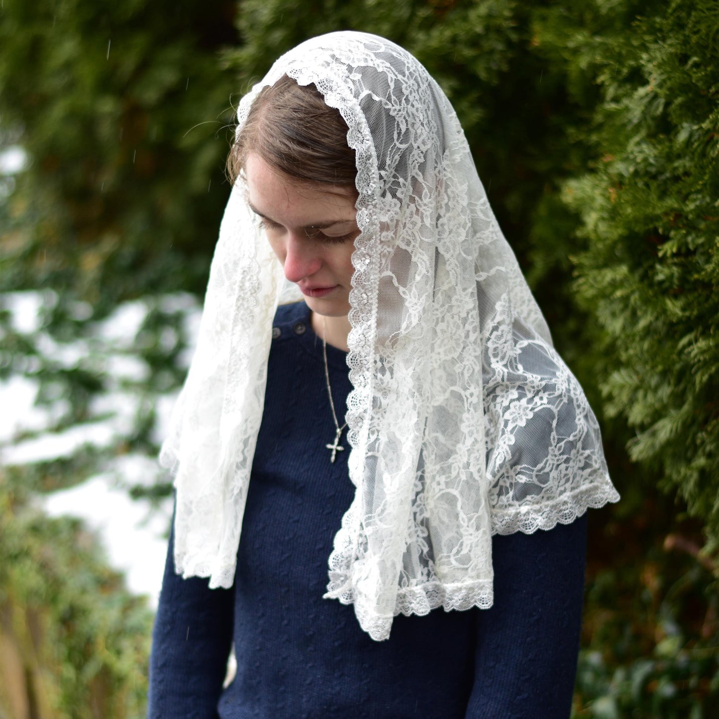Stretch Lace Half Circle Shape Veil