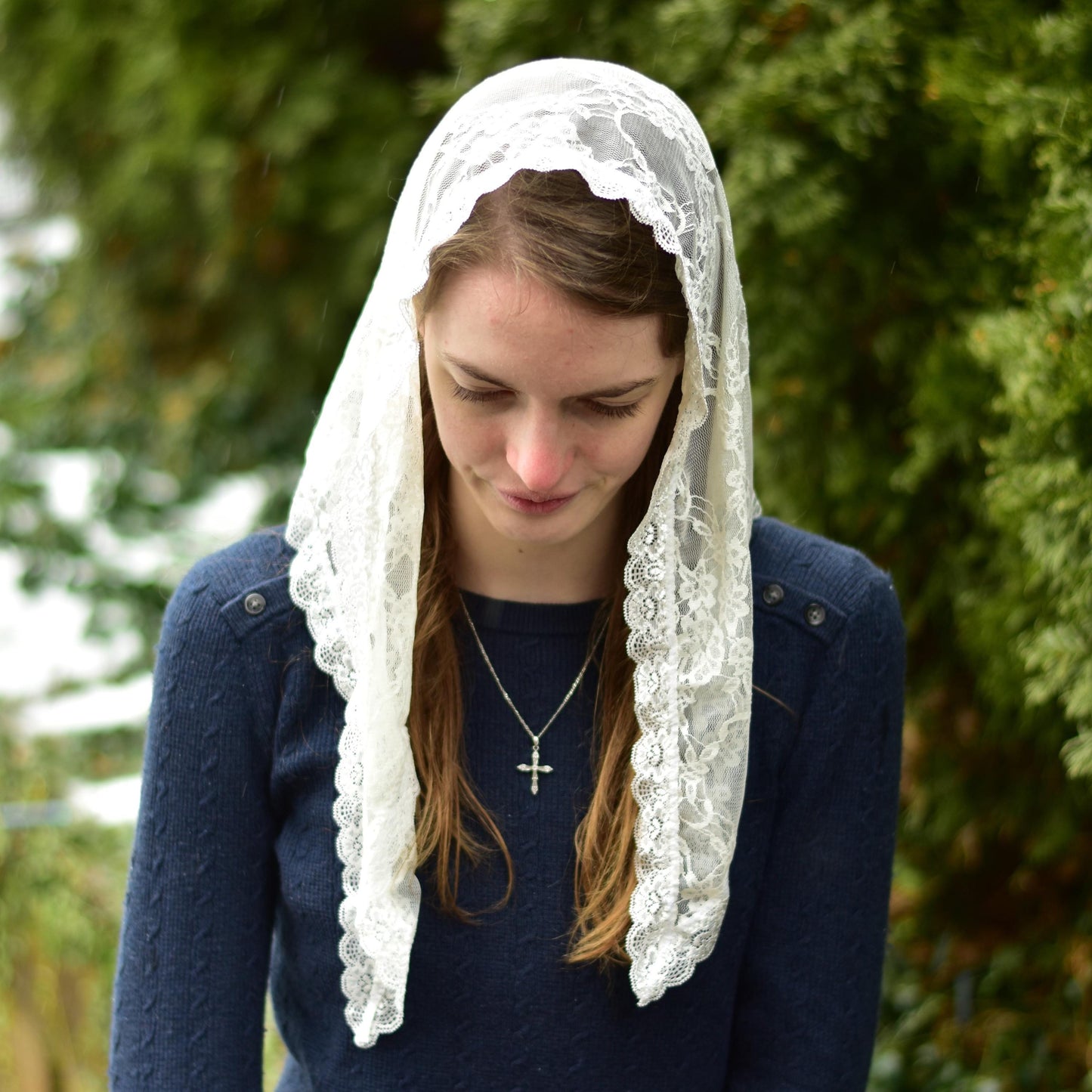 Lace Triangle Shape Girl's Veil