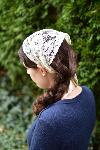 Floral Lace Headband: 7 inch Headcovering