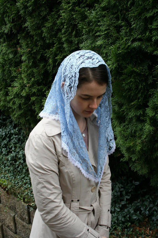 Floral Lace Bell-Shape Chapel Veil Mantilla