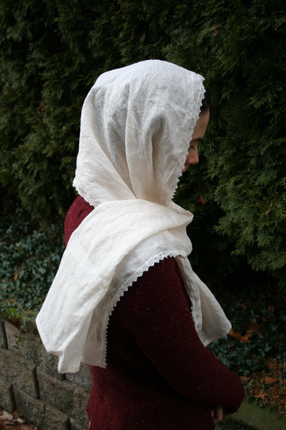 100% Linen Scarf Headcovering Veil
