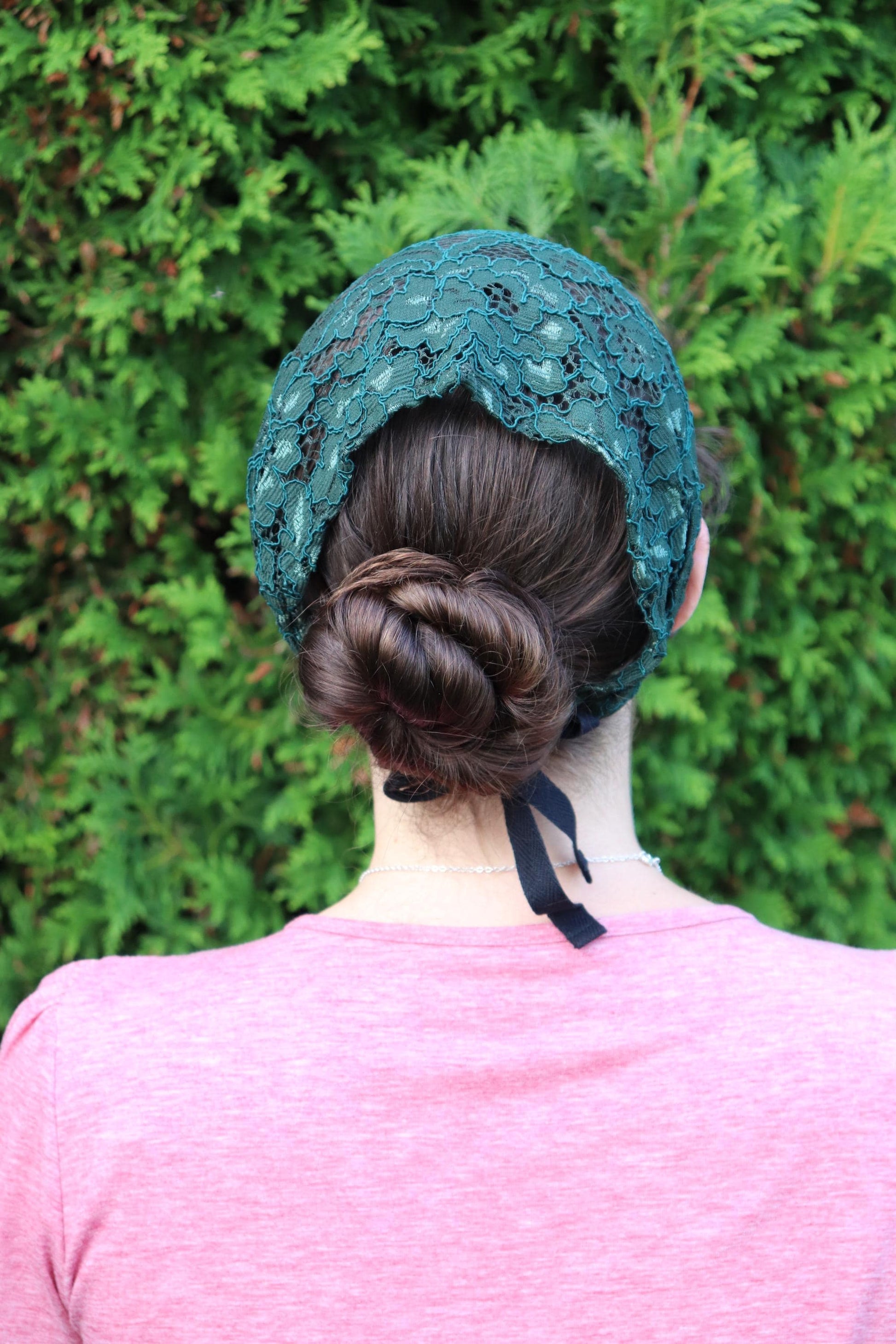 Forest Green Lace - 6 inch Headband Headcovering