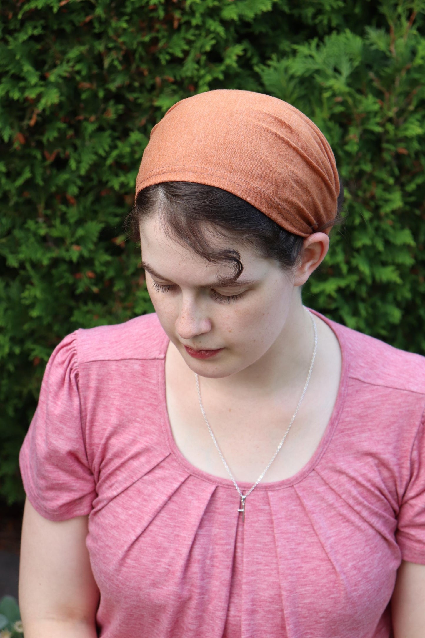Soft Orange Cotton Knit - 8 inch Headband Headcovering