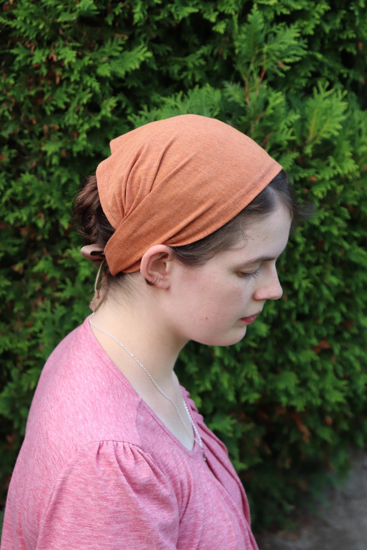 Soft Orange Cotton Knit - 8 inch Headband Headcovering