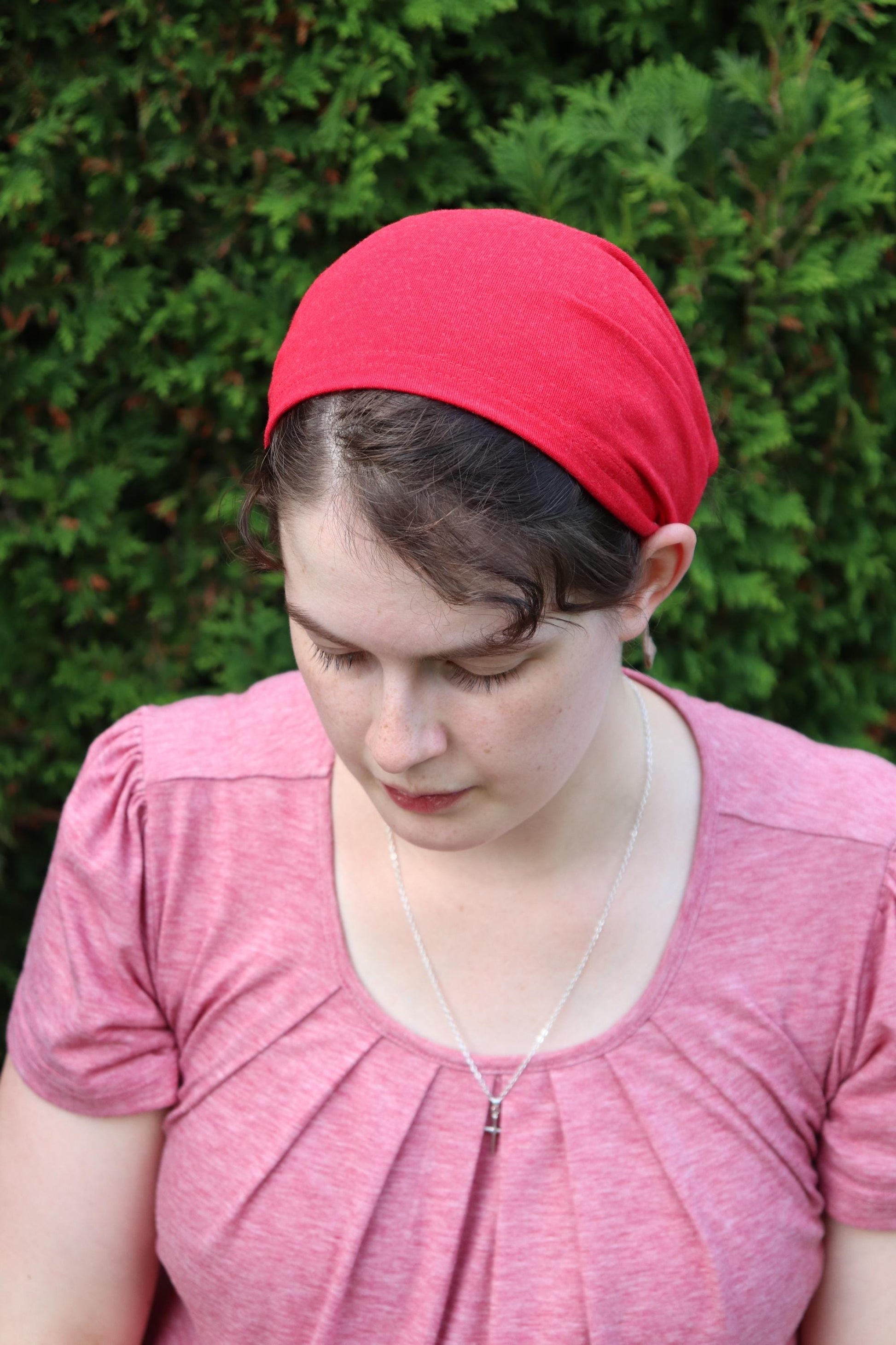 Red Cotton Knit - 8 inch Headband Headcovering