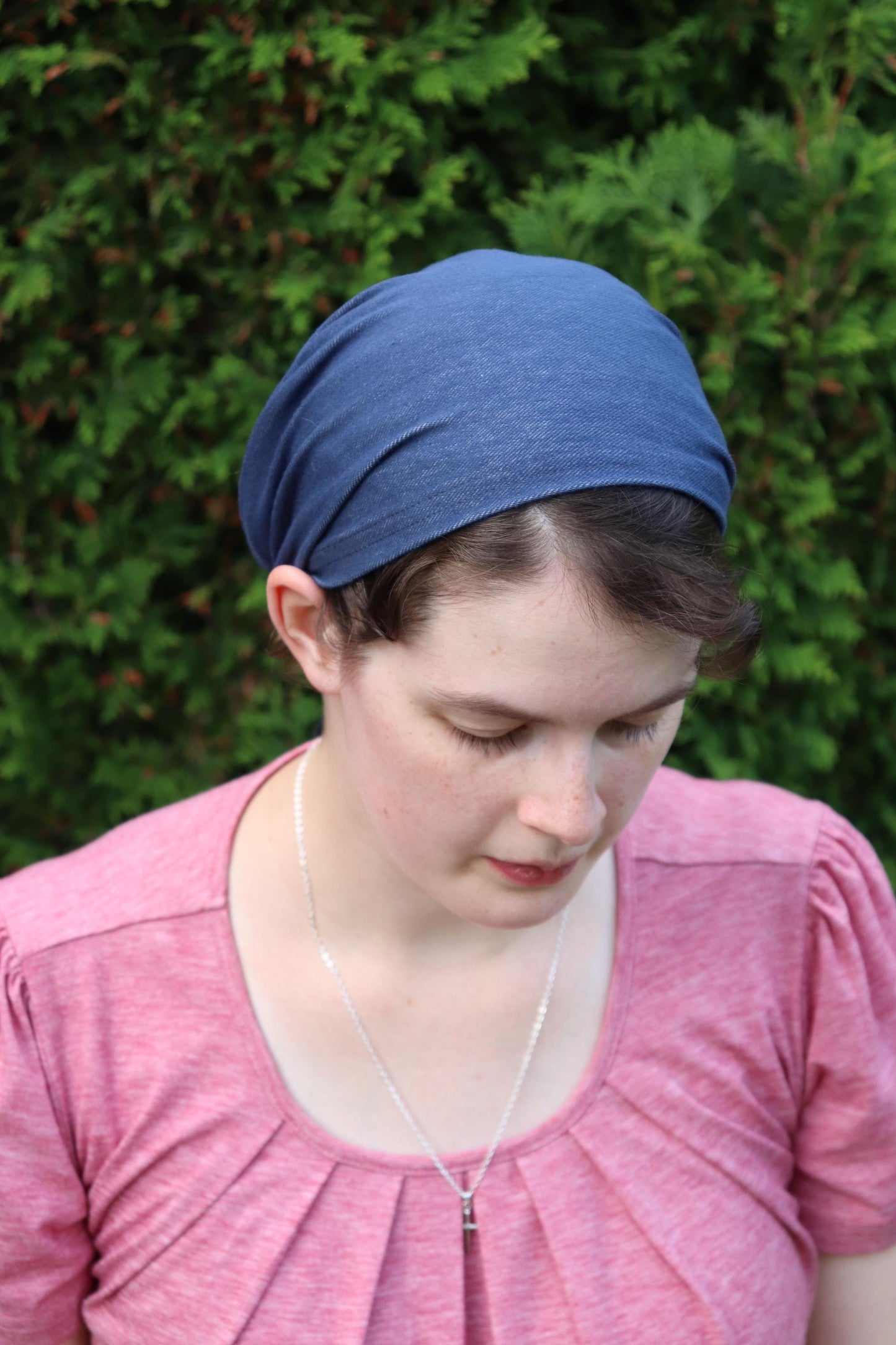 Stretch Denim Cotton Knit - 8 inch Headband Headcovering