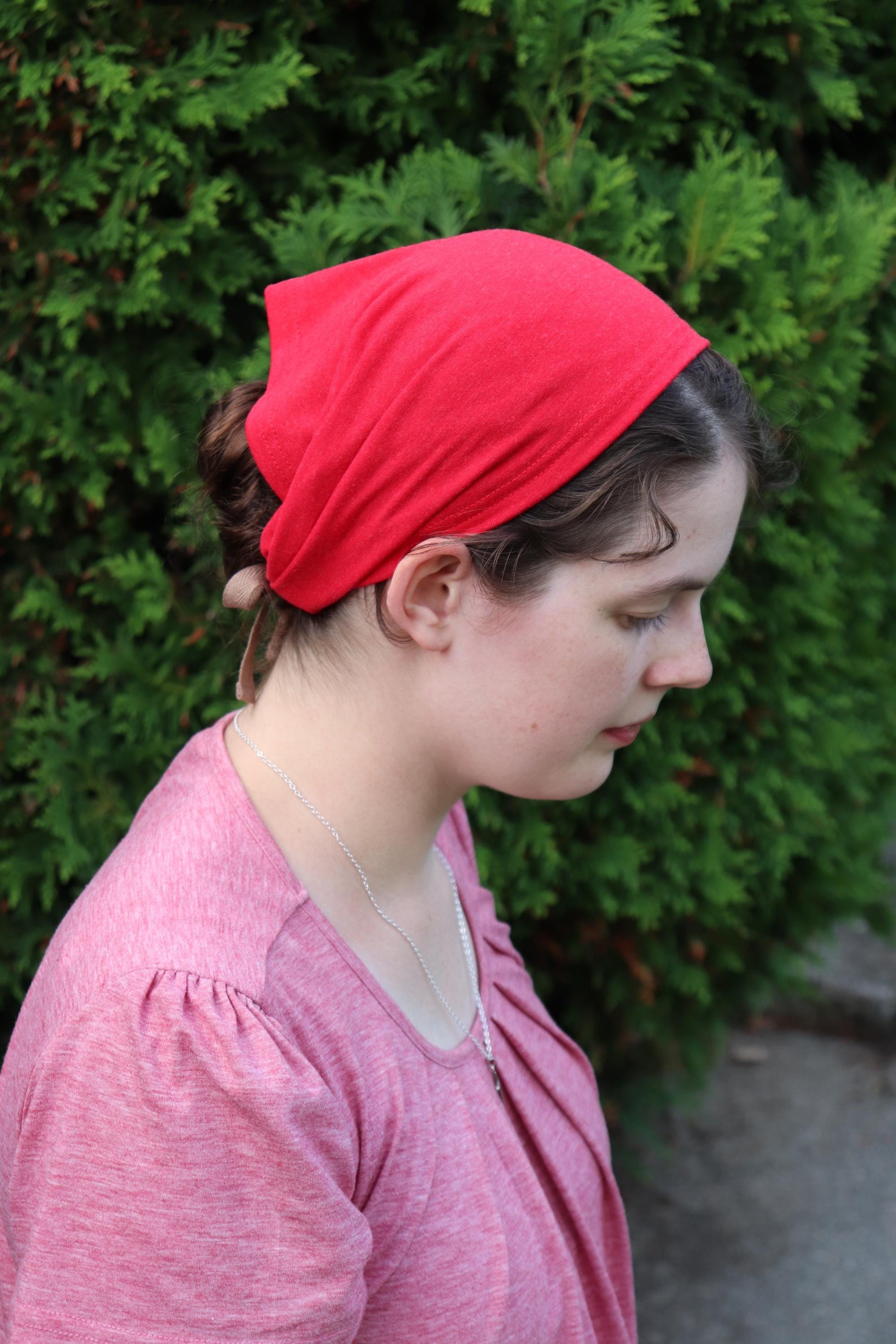 Red Cotton Knit - 8 inch Headband Headcovering